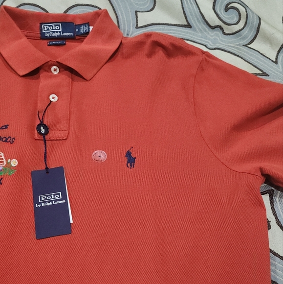 SOLD!!! $125 Polo Ralph Lauren Shirt  Red Classic Fit New York Flag 1967 Medium - Picture 3 of 8
